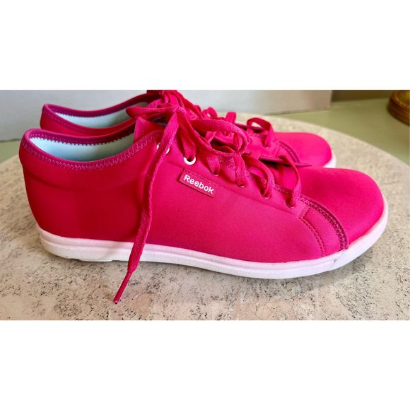 Reebok Girls Pink White Fusion Skyscaper Runaround Athletic Walking Shoes Size 7 - Picture 8 of 11